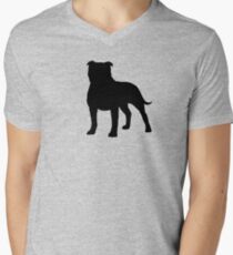 Staffordshire Bull Terrier Silhouette(s) Men's V-Neck T-Shirt