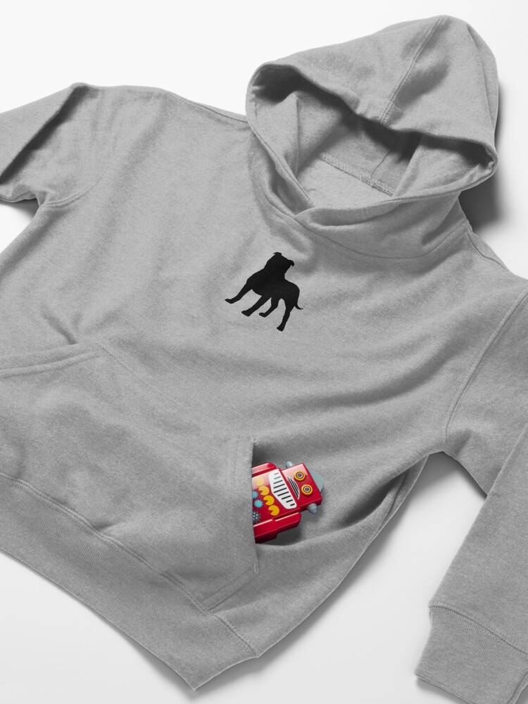 Alternate view of Staffordshire Bull Terrier Silhouette(s) Kids Pullover Hoodie