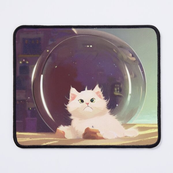 Item preview, Kawaii White Cat Bubble Kitten bubble kitty close up face makoto focus Art designed and sold by ValleyDream.
