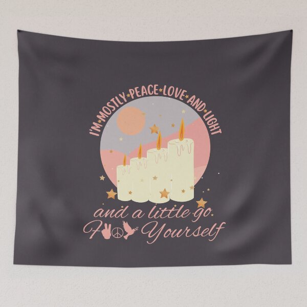 Item preview, I'm Mostly Peace Love and Light Yoga Zen designed and sold by SunfullyYours.