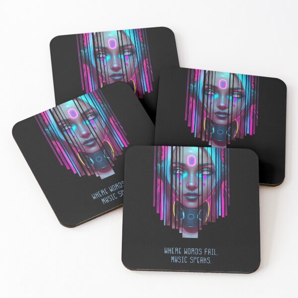 Aperçu de l'œuvre Cyber Neon DJ Girl créée et vendue par badbug.