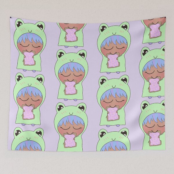 Item preview, Toaster Tart in a Frog Onesie- cute, kawaii, hoodie, blanket, pastel, snack, pop, breakfast, toad, happy, sleepy, comfy  designed and sold by Bruh-llc.