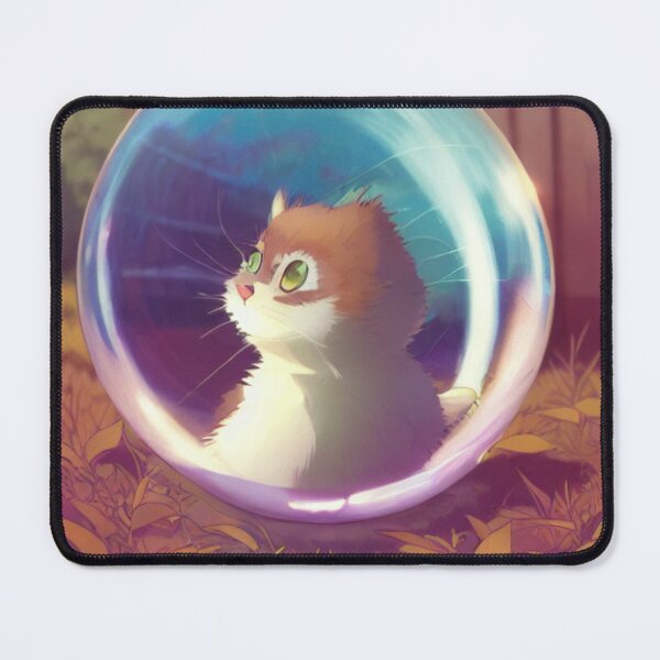 Item preview, Kawaii White Cat Bubble Kitten bubble kitty close up face makoto focus Art designed and sold by ValleyDream.