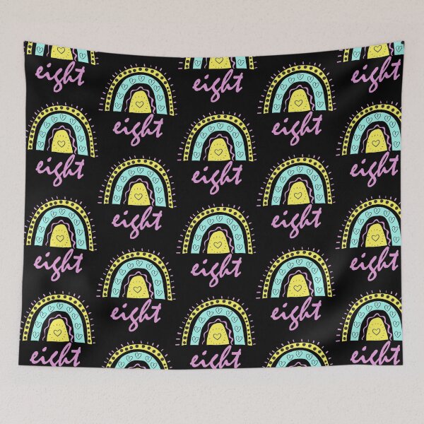 Item preview, Eight Year Old Eighth Birthday Cute Fun Doodle Boho Rainbow designed and sold by LadySaltwater.