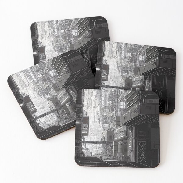 Item preview, B&W futuristic city poster designed and sold by Elite's Workshop.