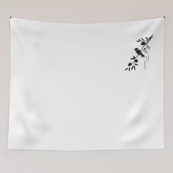 Item preview, Sumi-e bird bidding farewell to the flowers designed and sold by Mogura.