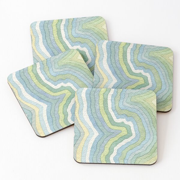 Item preview, seascape colours bumpy waves  designed and sold by Hayley Holliday.