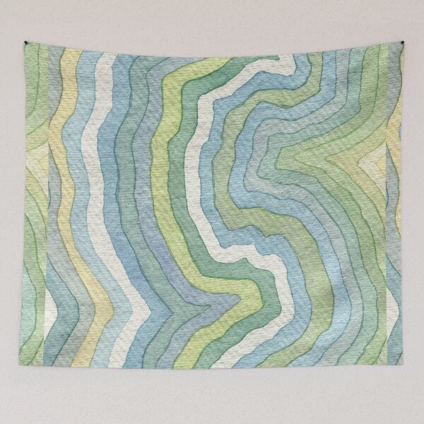 Item preview, seascape colours bumpy waves  designed and sold by Hayley Holliday.