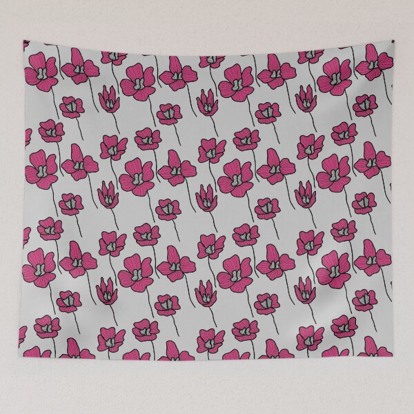 Item preview, Beautiful Grey And Purple Flowers designed and sold by patternologyy.