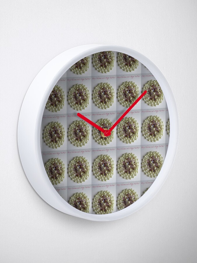 Alternate view of Merry Christmas. Vintage beads design Clock