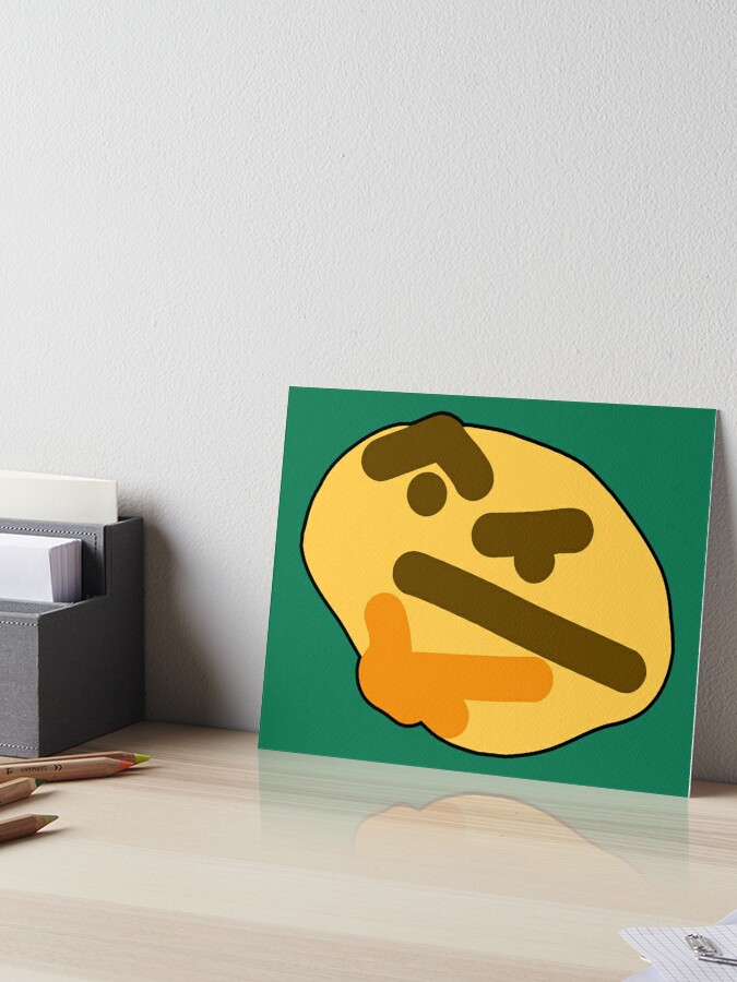 Thinking Face Emoji Funny Meme | Art Board Print