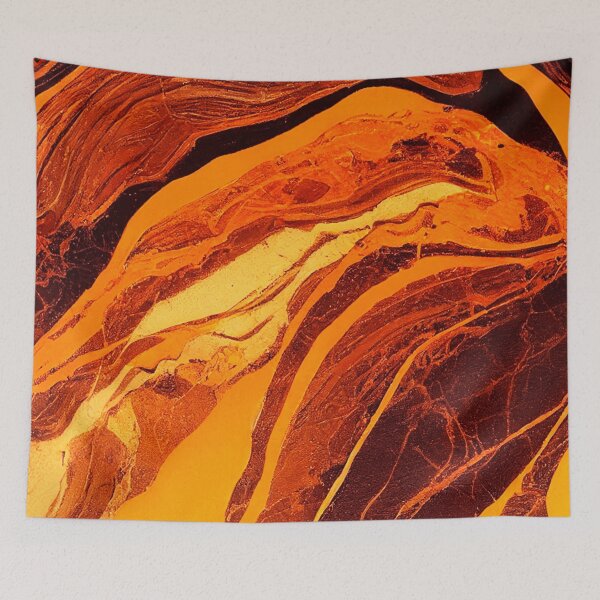 Item preview, Orange And Gold Marble A-Line Dress designed and sold by skolfid brows ⭐⭐⭐⭐⭐ (5.0).