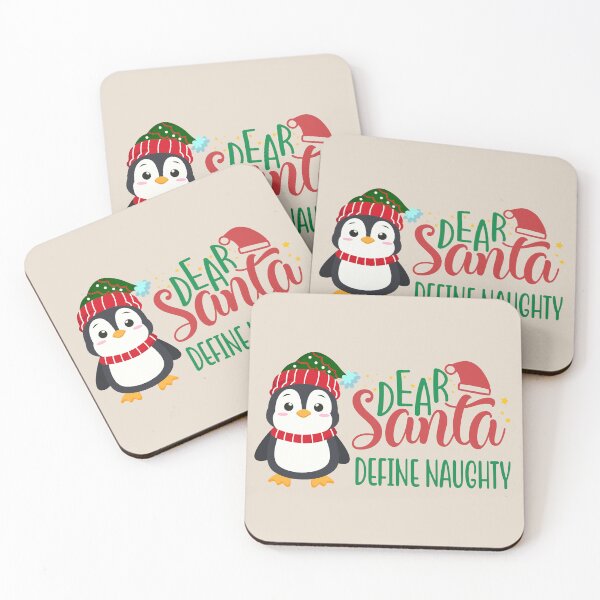 Item preview, Dear Santa Define Naughty - Cute Penguin in Winter Outfit designed and sold by Trinket-Trickster.
