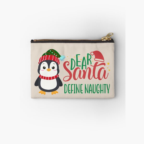 Item preview, Dear Santa Define Naughty - Cute Penguin in Winter Outfit designed and sold by Trinket-Trickster.