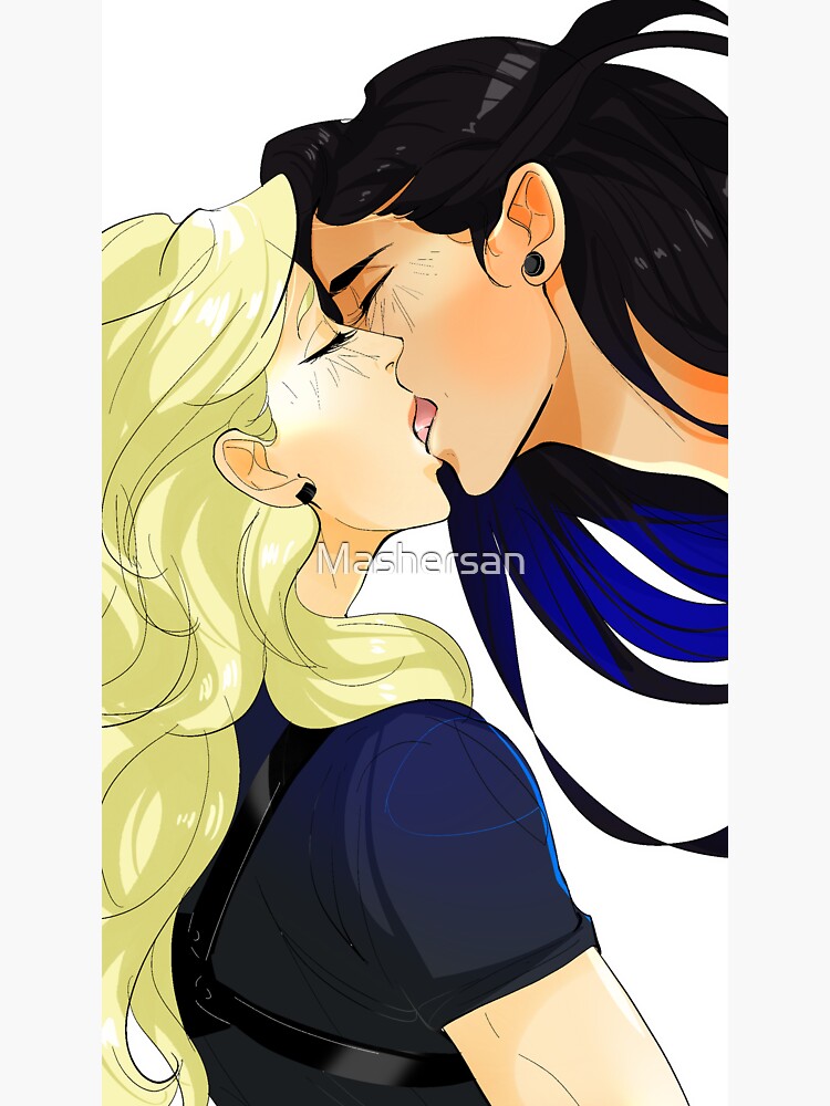 Mitsu and Celia kiss deep Blindfold Mashersan Sticker for Sale by  Mashersan