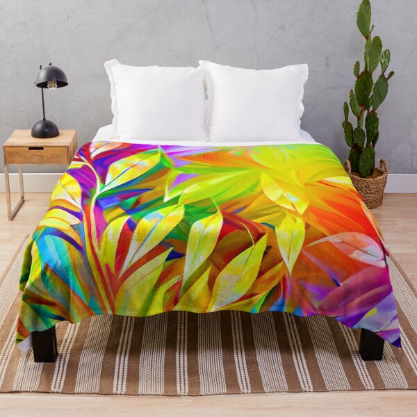 Item preview, Abstract rainbow leaves design happy joyful colorful blowing in the wind inspirational and uplifting designed and sold by CGSGraphics.