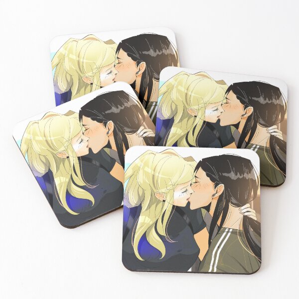 Item preview, Mitsu and Celia kiss deep Blindfold Mashersan designed and sold by Mashersan.