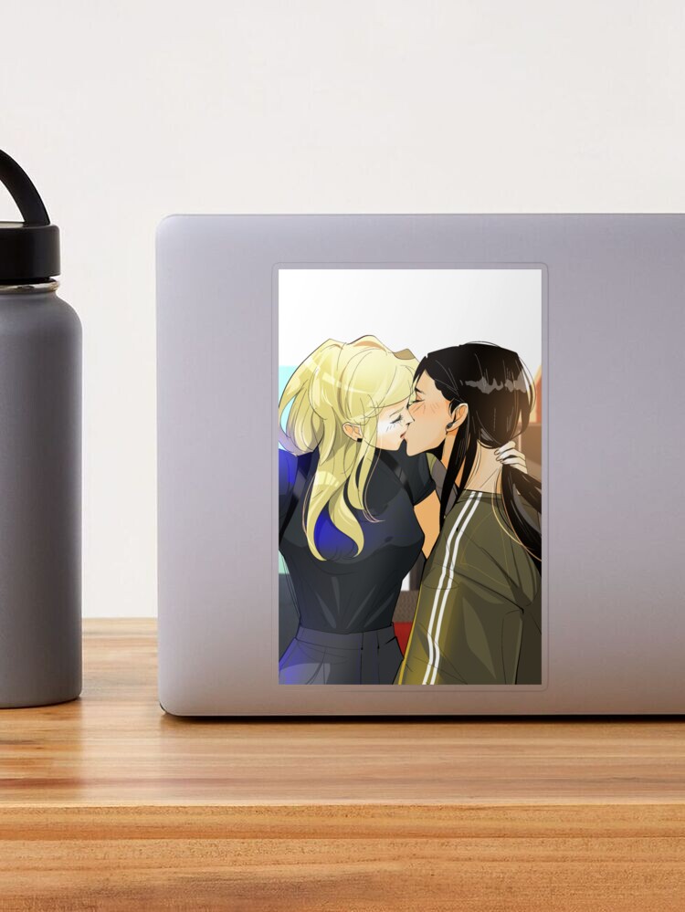 Mitsu and Celia kiss deep Blindfold Mashersan Sticker for Sale by  Mashersan