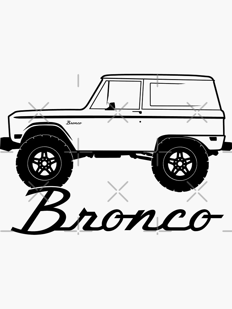 1966 1977 Ford Bronco Side Black Print Sticker For Sale By