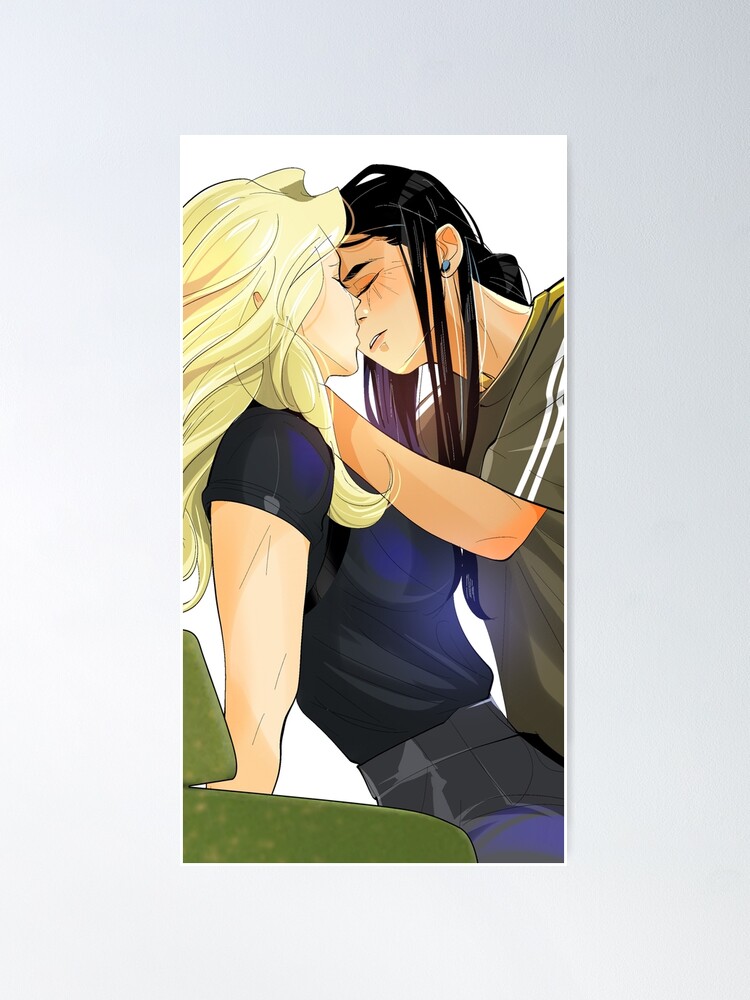 Mitsu and Celia kiss deep Blindfold Mashersan Sticker for Sale by  Mashersan