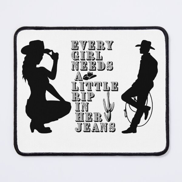 Item preview, Every Girl Needs A Little Rip In Her Jeans classic cowboy hat and black cactus designed and sold by Rareshirt.