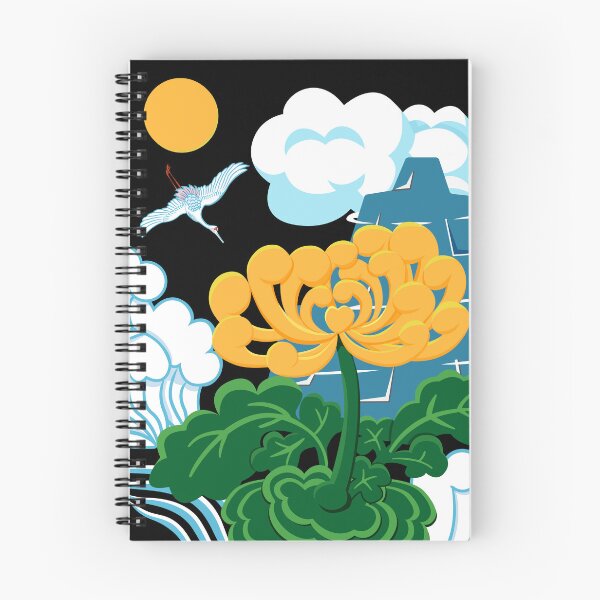 Item preview, Golden Chrysanthemum Green Leaves Blooming in the Sea Water in Black designed and sold by Moyanana.