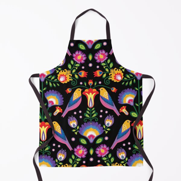 Item preview, Vibrant Folklore flowers on black designed and sold by FK-UK.