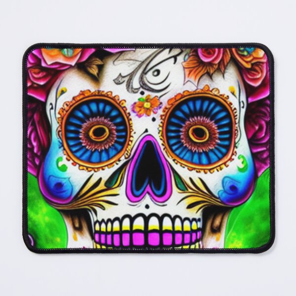 Item preview, Calavera de azúcar Dia de los Muertos, calavera negra designed and sold by FunStrawberry.