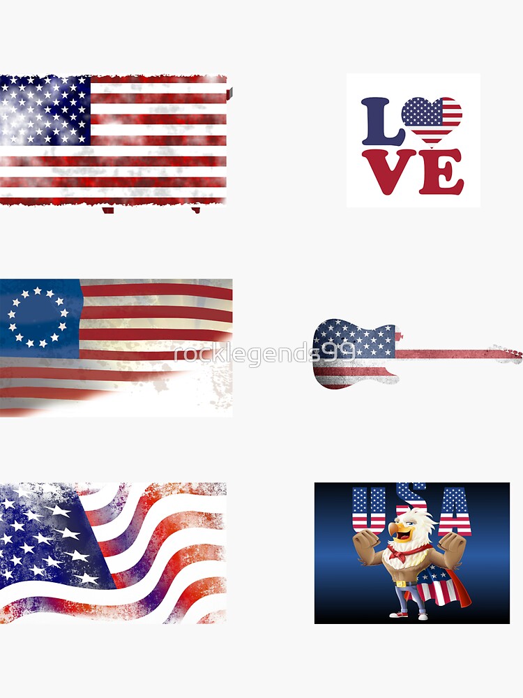 "American Flags stars and stripes" Sticker for Sale by rocklegends99