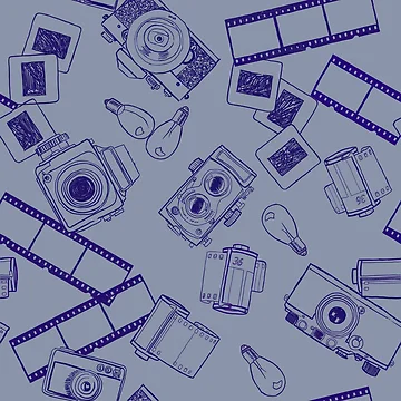 Artwork thumbnail, Vintage camera pattern by Lilly-Rune