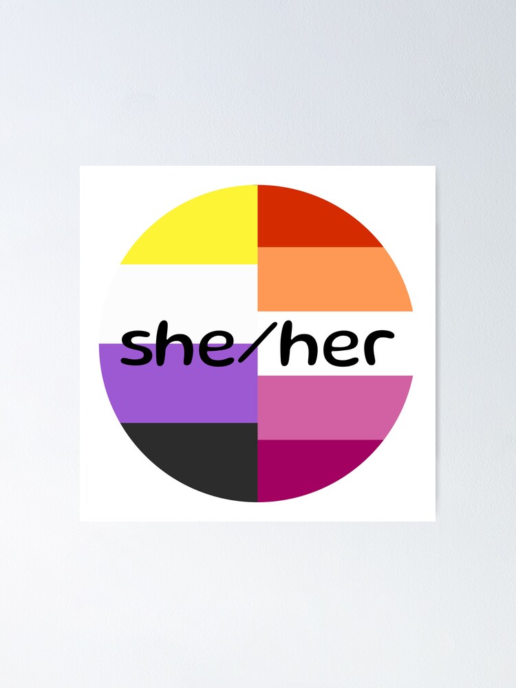 Nonbinary Lesbian She Her Pronouns Poster For Sale By Chunky Lad