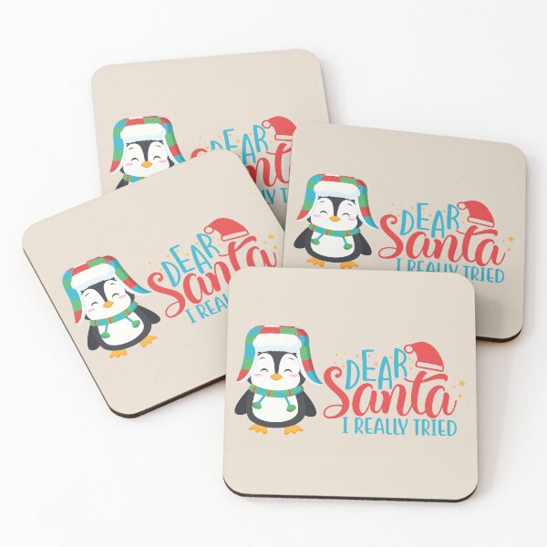 Item preview, Dear Santa I Really Tried - Cute Penguin in Winter Outfit designed and sold by Trinket-Trickster.