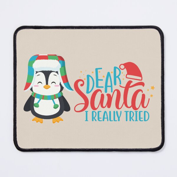 Item preview, Dear Santa I Really Tried - Cute Penguin in Winter Outfit designed and sold by Trinket-Trickster.