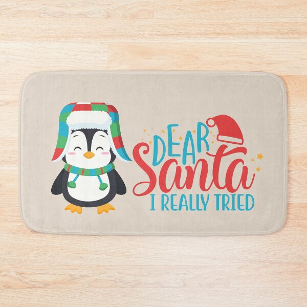 Item preview, Dear Santa I Really Tried - Cute Penguin in Winter Outfit designed and sold by Trinket-Trickster.