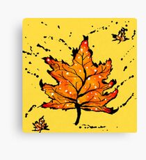 Inky leaves Canvas Print