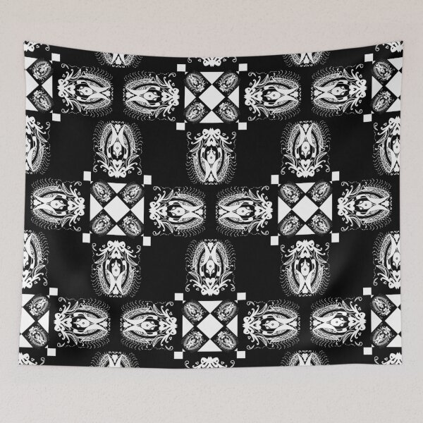 Item preview, Miniature Aussie Tangle 11 Pattern White on Black designed and sold by Heatherian.