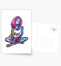 blue girl Postcards