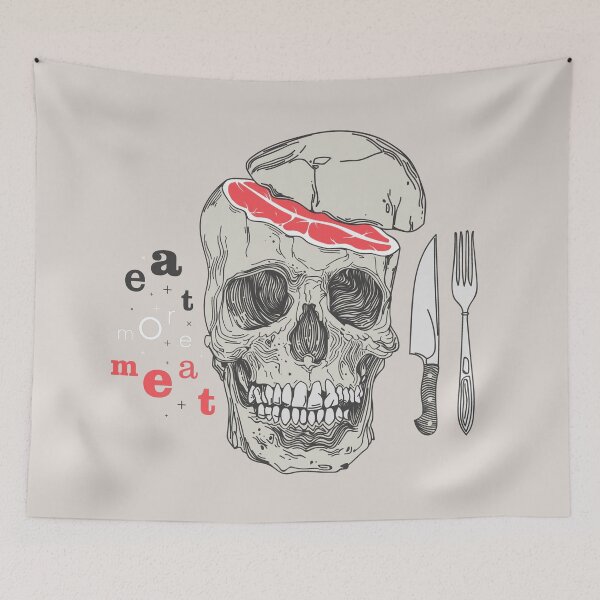 Item preview, Eat More Meat Skull designed and sold by Lopsant.