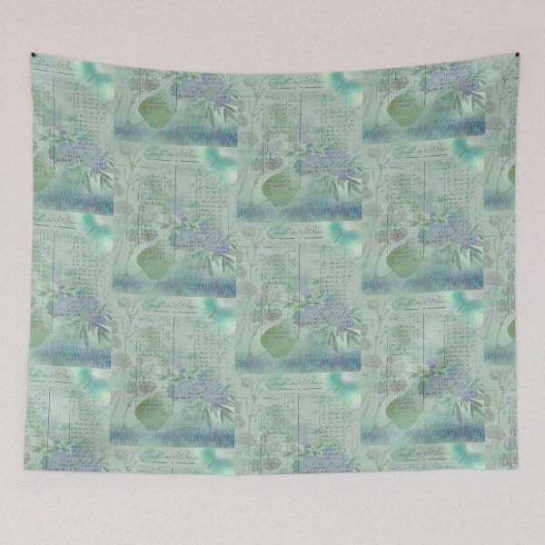Item preview, Vintage Floral Collage Background Print designed and sold by PaperieJennifer.