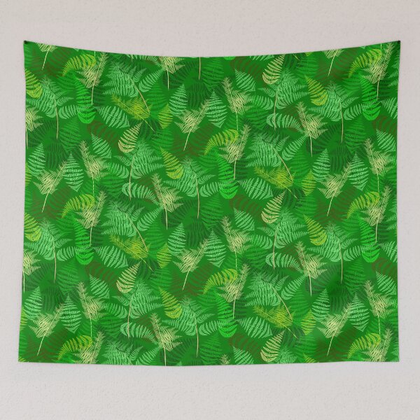 Item preview, Ferns Greens and Golds Half-Drop Repeat 5748 designed and sold by Art in My Loft.