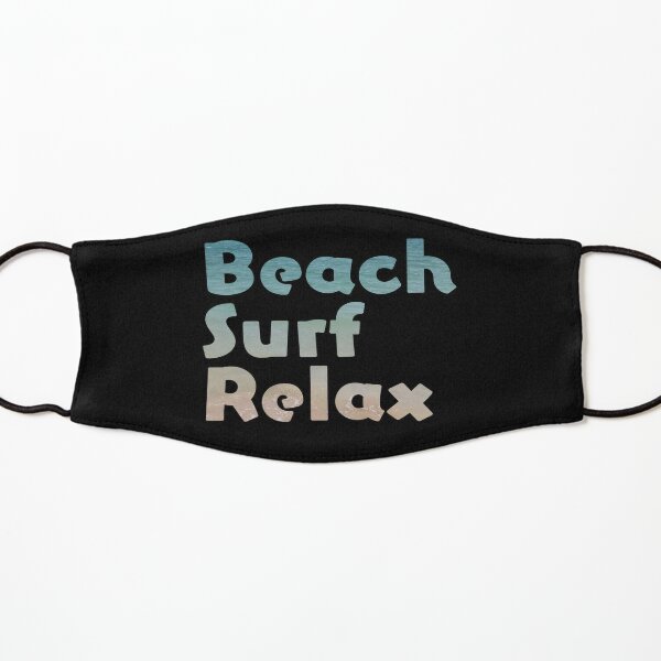  Beach Surf Relax. Black Background Kids Mask