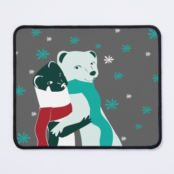 Item preview, Mustelid Christmas Weasel Hugs grey designed and sold by belettelepink.