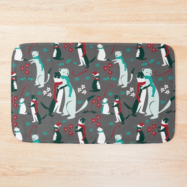 Item preview, Mustelid Christmas Weasel Hugs grey designed and sold by belettelepink.