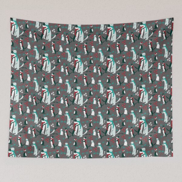 Item preview, Mustelid Christmas Weasel Hugs grey designed and sold by belettelepink.