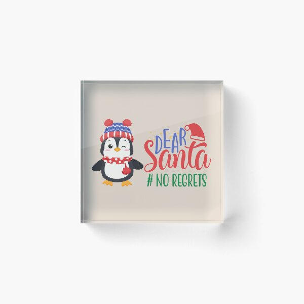 Item preview, Dear Santa # No Regrets - Cute Penguin in Winter Outfit designed and sold by Trinket-Trickster.