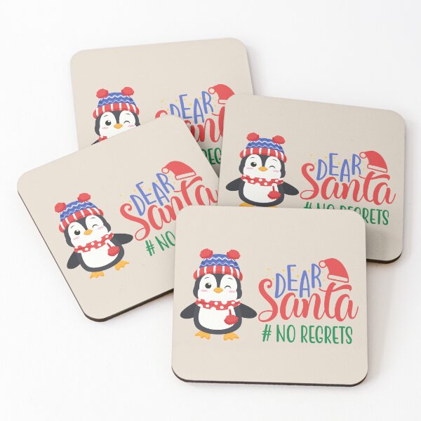 Item preview, Dear Santa # No Regrets - Cute Penguin in Winter Outfit designed and sold by Trinket-Trickster.