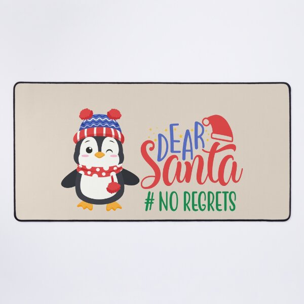Item preview, Dear Santa # No Regrets - Cute Penguin in Winter Outfit designed and sold by Trinket-Trickster.