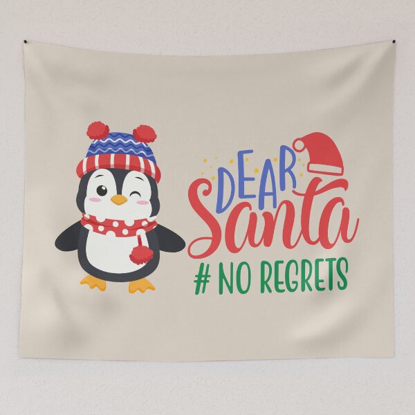 Item preview, Dear Santa # No Regrets - Cute Penguin in Winter Outfit designed and sold by Trinket-Trickster.