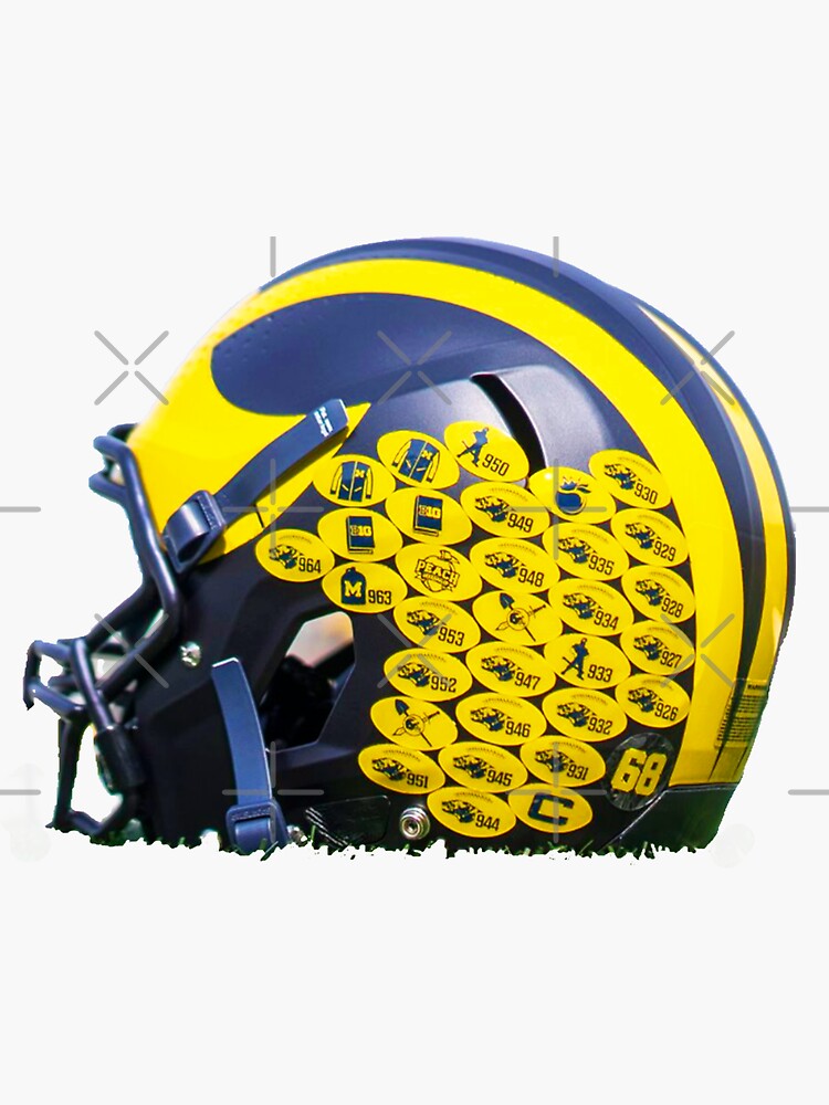 " stickers on michigan helmets football" Sticker for Sale by