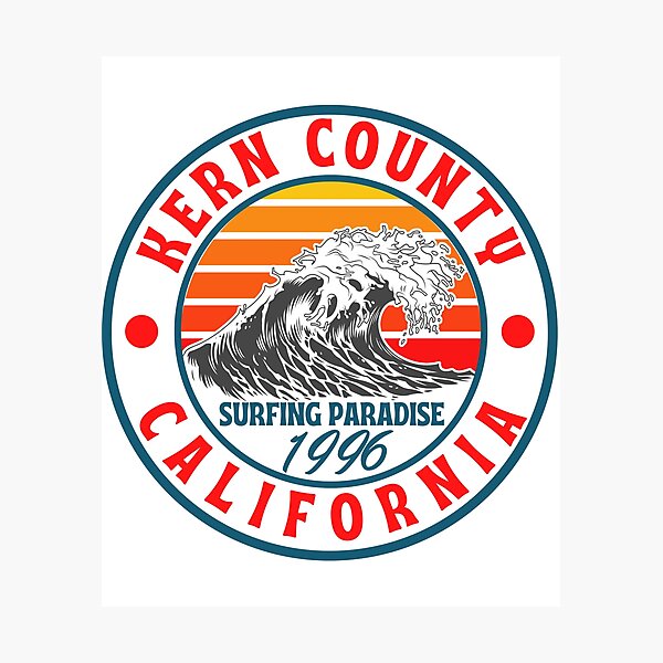 Item preview, California Kern County Surfing Beach Vintage Cal designed and sold by DadJokeDescript.